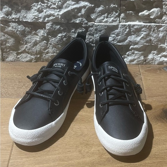 SPERRY CREST VIBE AP LEATHER BLACK SIZE 7 COLOR BLACK LEATHER NWT - Picture 4 of 9